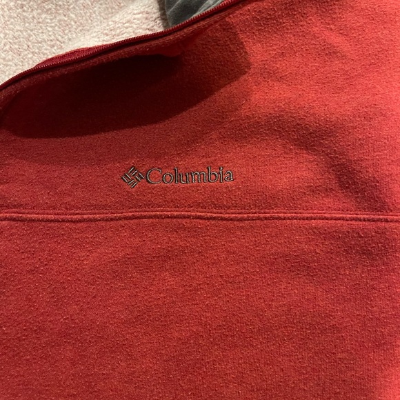 Columbia Red Zip Up Sweater with Sporty Style - Picture 2 of 3